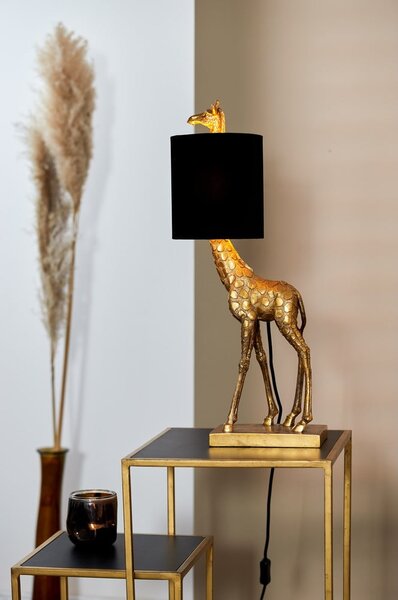 Fekete-bronzszínű asztali lámpa (magasság 61 cm) Giraffe – Light & Living