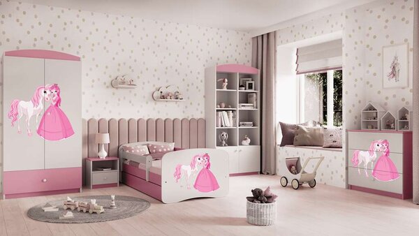 Babydreams rózsaszín hercegnős lovas komód