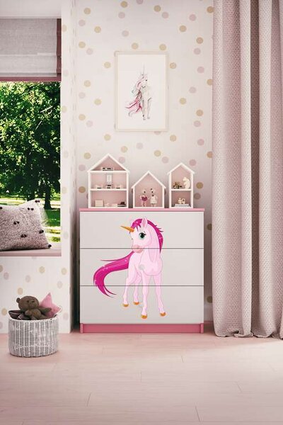 Babydreams rózsaszín unikornis komód