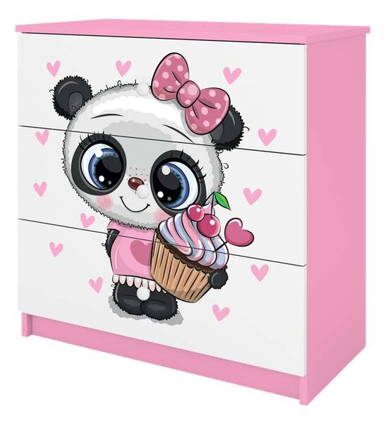 Babydreams rózsaszín panda komód