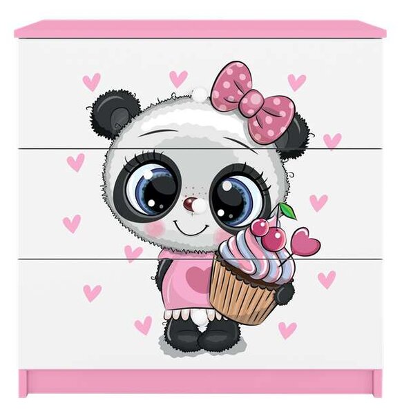 Babydreams rózsaszín panda komód