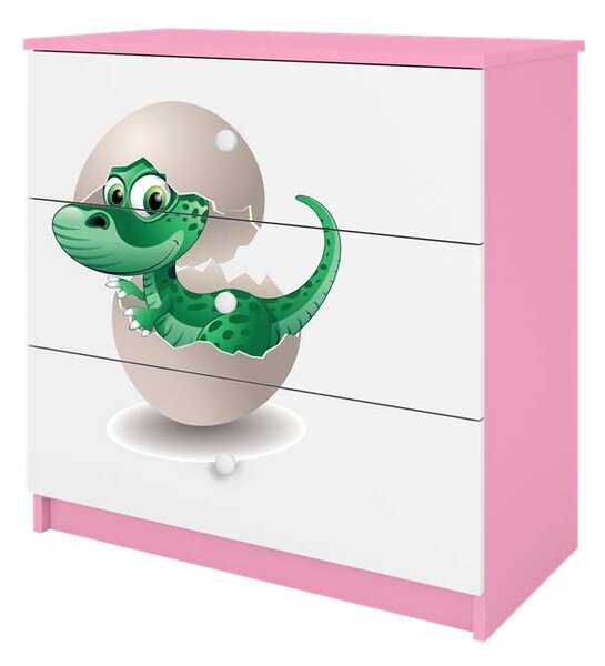 Babydreams rózsaszín kis dínó komód