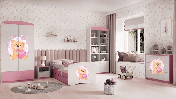 Babydreams komód, rózsaszín mackó pillangókkal