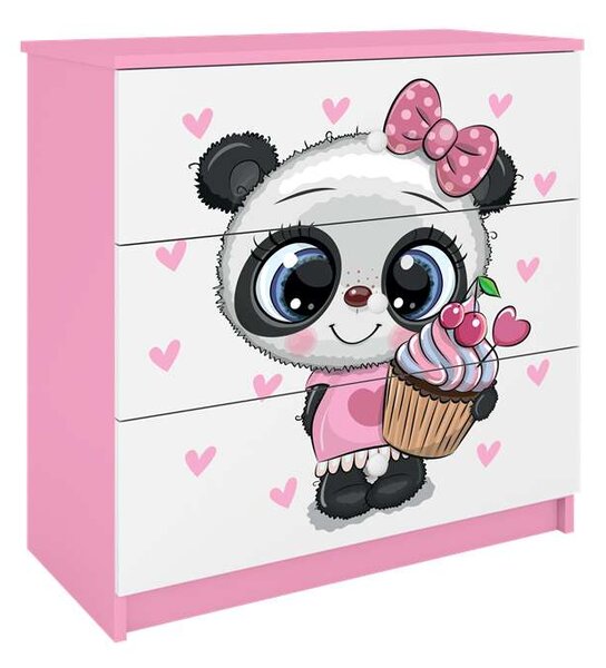 Babydreams rózsaszín panda komód