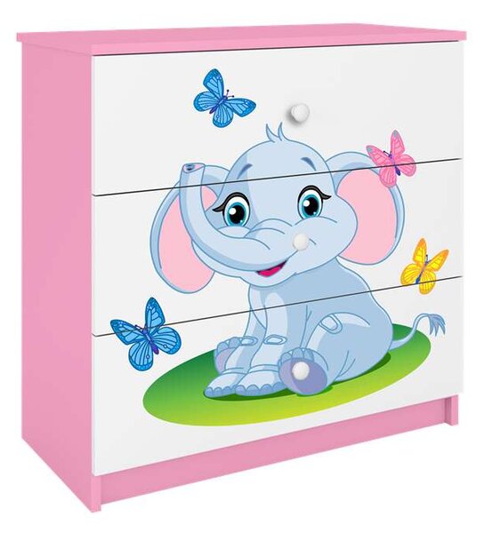 Babydreams rózsaszín elefánt komód