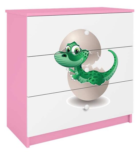 Babydreams rózsaszín kis dínó komód