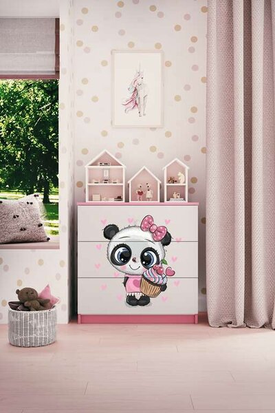 Babydreams rózsaszín panda komód