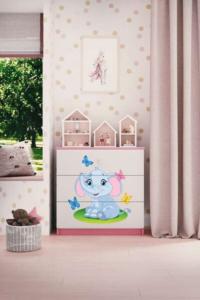 Babydreams rózsaszín elefánt komód