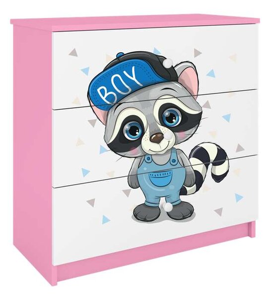 Babydreams rózsaszín mosómedve komód