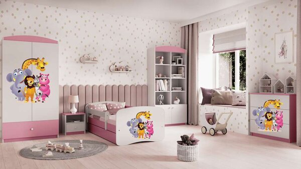Babydreams rózsaszín állatkerti komód