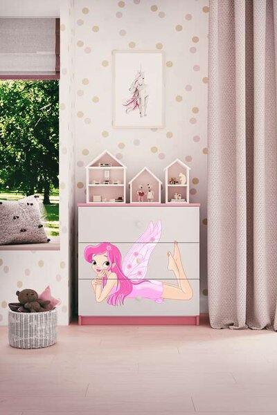 Babydreams rózsaszín tündéri komód szárnyakkal