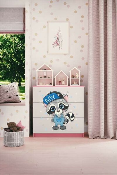 Babydreams rózsaszín mosómedve komód