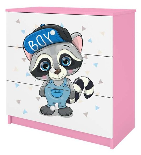 Babydreams rózsaszín mosómedve komód