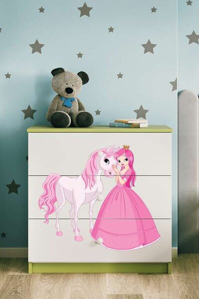 Babydreams zöld hercegnős lovas komód