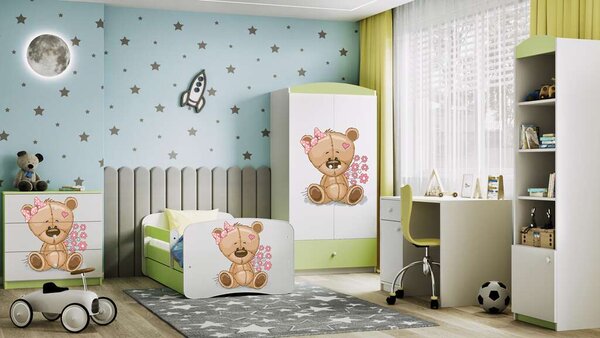 Babydreams komód, zöld mackó, virágok