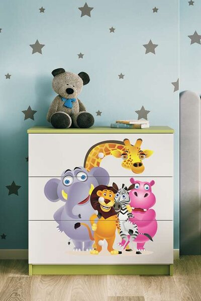 Babydreams zöld állatkerti komód