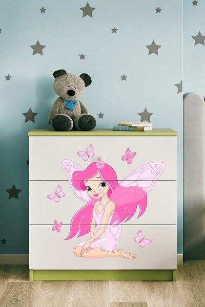 Babydreams komód, zöld tündér pillangókkal