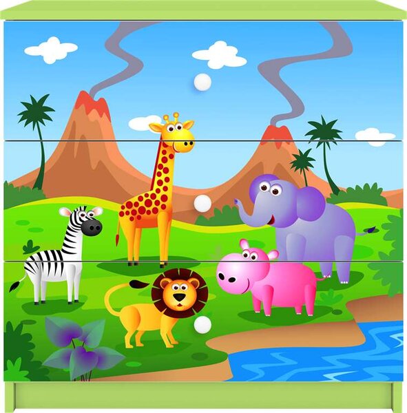 Babydreams komód, zöld szafari