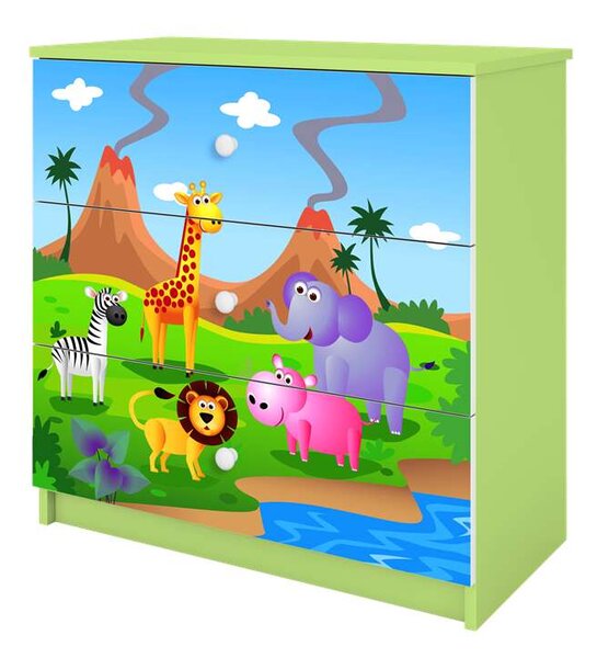 Babydreams komód, zöld szafari