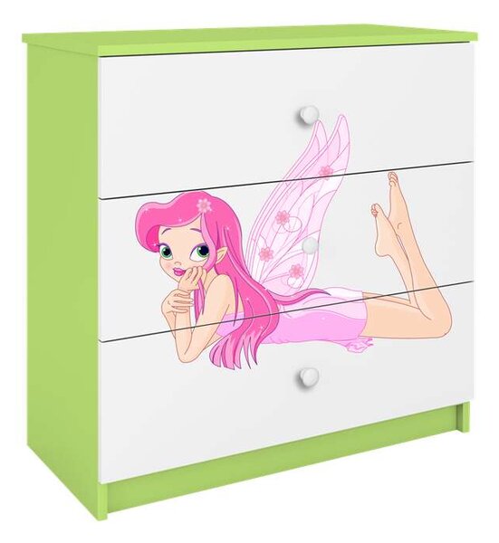 Babydreams zöld tündéri komód szárnyakkal
