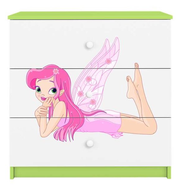 Babydreams zöld tündéri komód szárnyakkal
