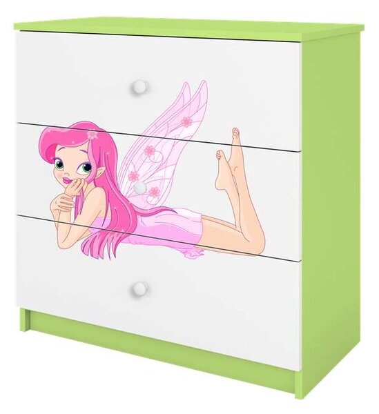 Babydreams zöld tündéri komód szárnyakkal