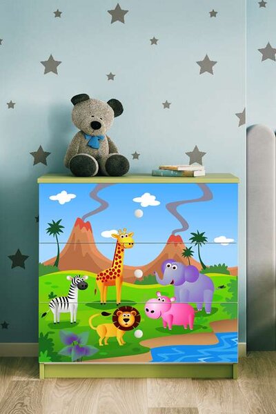Babydreams komód, zöld szafari