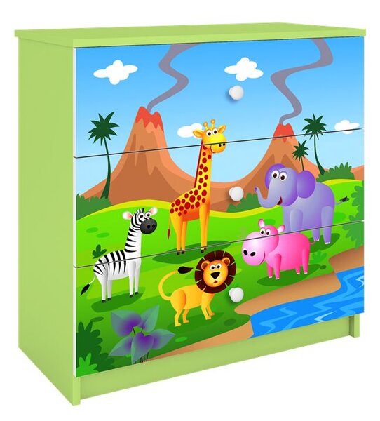 Babydreams komód, zöld szafari