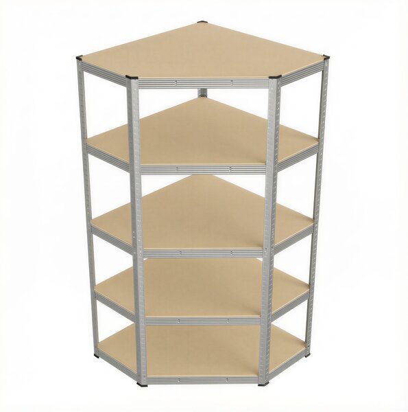 SONGMICS fém sarokpolc, 5 szintes, 875 kg teherbírás, 180 x 90 x 90 cm