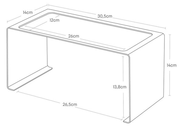Fekete fém kiegészítő polc 30,5x14 cm Tower – YAMAZAKI