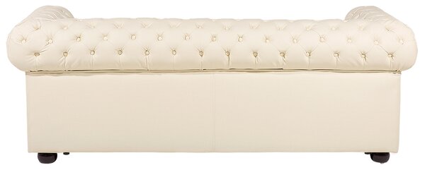 Kanapé 3 személyes CHESTERFIELD Bőr Világosbézs