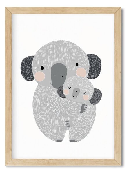Falikép gyerekszobába - Koalacsalád A4 (21x30 cm)