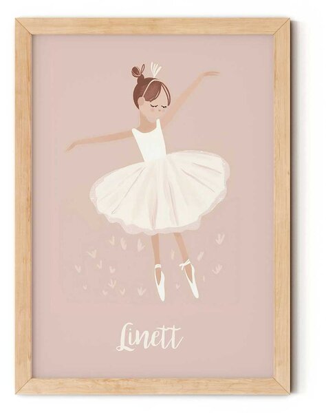 Névre szóló egyedi falikép gyerekszobába - Balerina A4 (21x30 cm)
