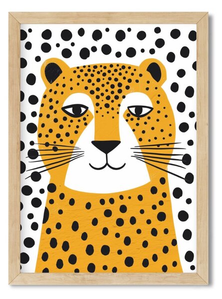 Falikép gyerekszobába - Minimalista leopárd A4 (21x30 cm)