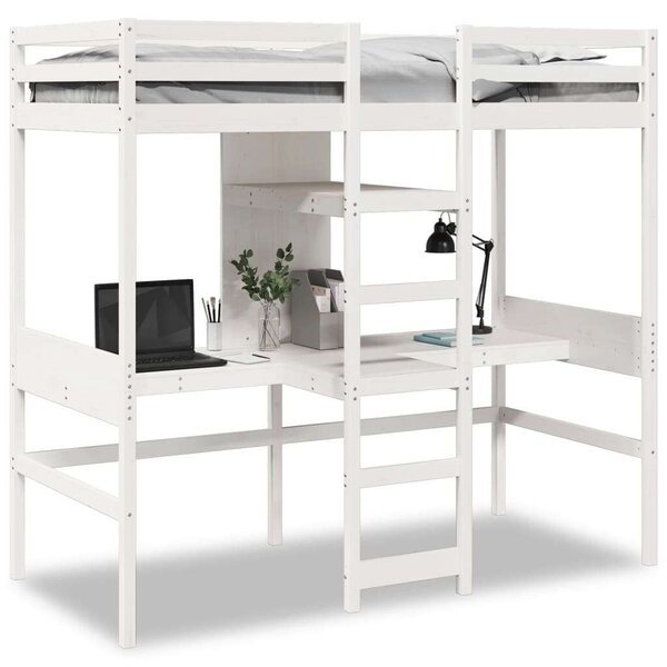VidaXL fehér tömör fenyő galériaágy-keret matrac nélkül 80 x 200 cm