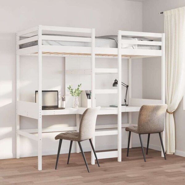 VidaXL fehér tömör fenyő galériaágy-keret matrac nélkül 80 x 200 cm