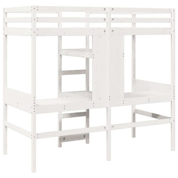 VidaXL fehér tömör fenyő galériaágy-keret matrac nélkül 80 x 200 cm