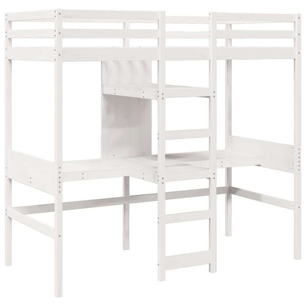 VidaXL fehér tömör fenyő galériaágy-keret matrac nélkül 80 x 200 cm