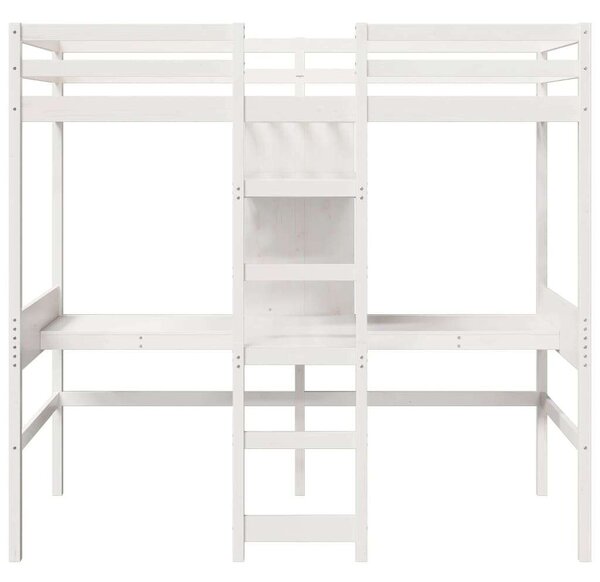 VidaXL fehér tömör fenyő galériaágy-keret matrac nélkül 80 x 200 cm