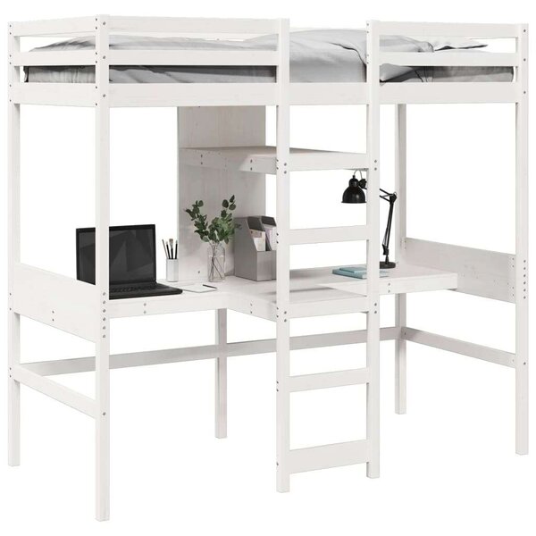 VidaXL fehér tömör fenyő galériaágy-keret matrac nélkül 80 x 200 cm