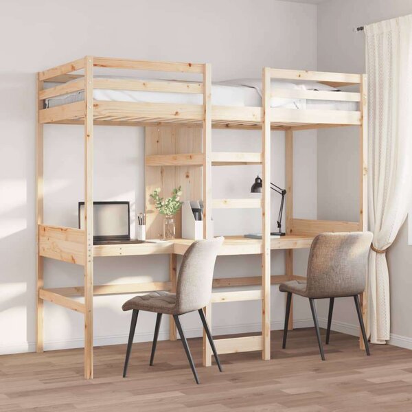 VidaXL tömör fenyő galériaágy-keret matrac nélkül 75 x 190 cm