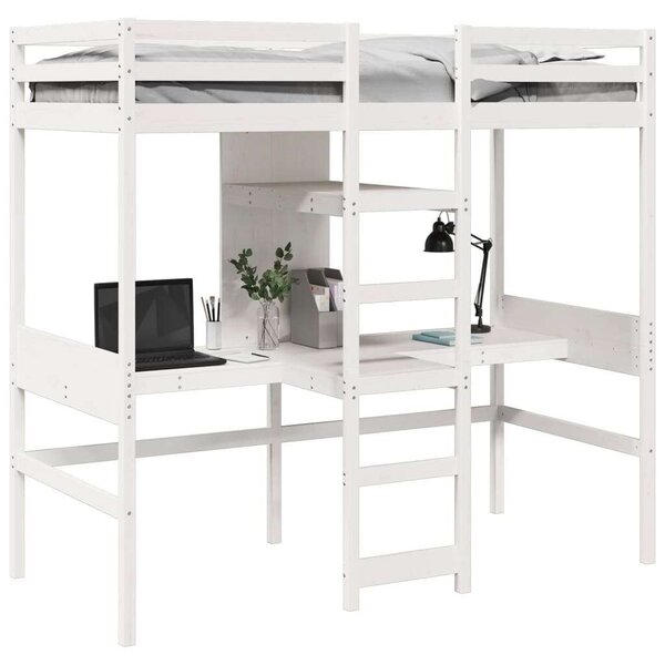 VidaXL fehér tömör fenyő galériaágy-keret matrac nélkül 75 x 190 cm