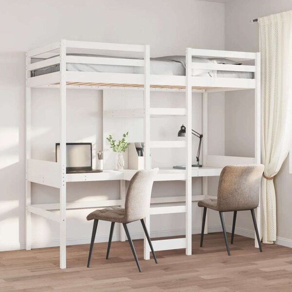 VidaXL fehér tömör fenyő galériaágy-keret matrac nélkül 75 x 190 cm