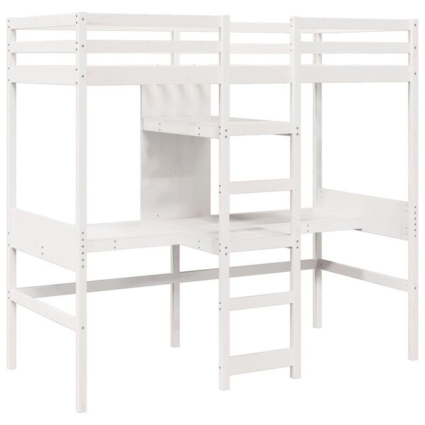 VidaXL fehér tömör fenyő galériaágy-keret matrac nélkül 75 x 190 cm