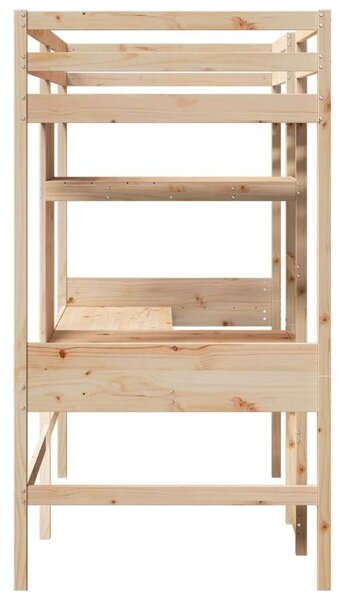 VidaXL tömör fenyő galériaágy-keret matrac nélkül 75 x 190 cm