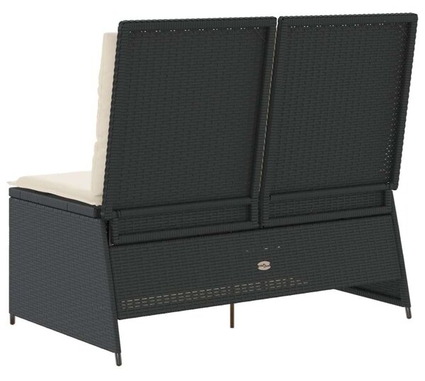 VidaXL Dönthető Kerti Pad - Polyrattan - Fekete - 108cm