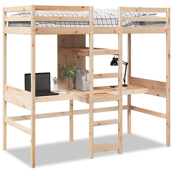 VidaXL tömör fenyő galériaágy-keret matrac nélkül 75 x 190 cm