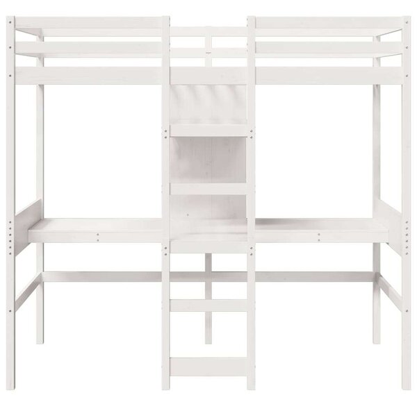 VidaXL fehér tömör fenyő galériaágy-keret matrac nélkül 75 x 190 cm