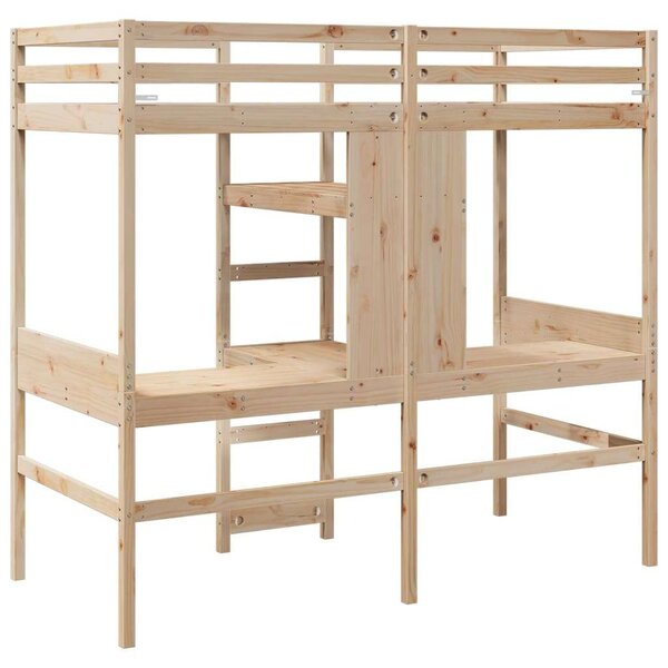 VidaXL tömör fenyő galériaágy-keret matrac nélkül 75 x 190 cm