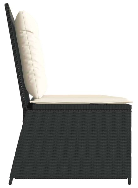 VidaXL Dönthető Kerti Pad - Polyrattan - Fekete - 108cm